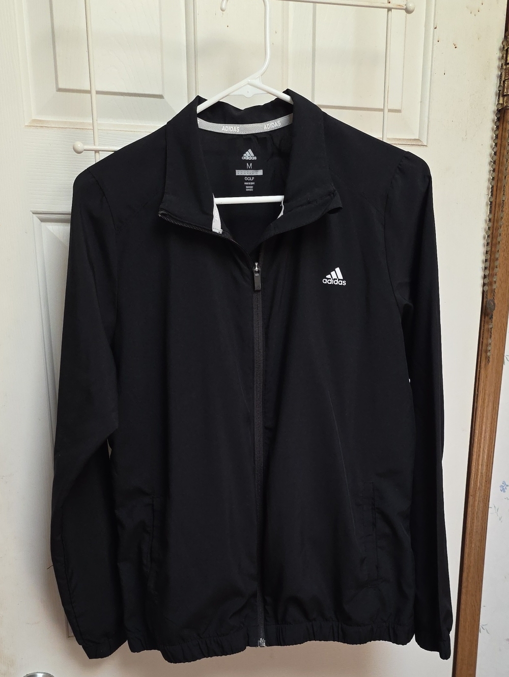 Adidas Black Full-Zip Performance Jacket with White Logo